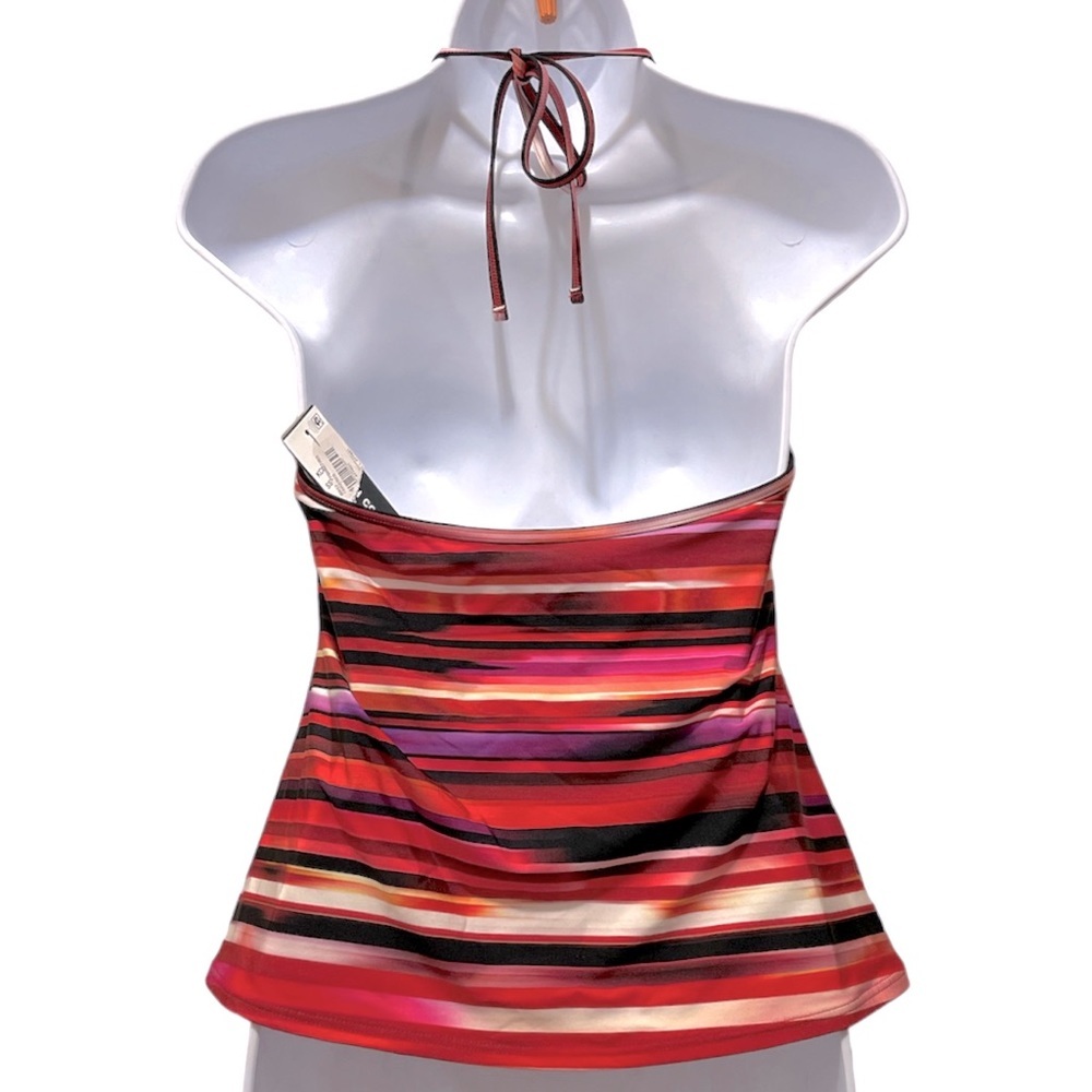 NWT Colorful Kenneth Cole Striped Tummy Toner Tankini Swim Top-Large - Picture 6 of 6